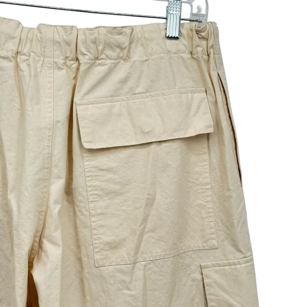 Jil Sander Cargo Pants 100% Cotton Women's IT 40 US 8 Cream Travel Quiet Luxury